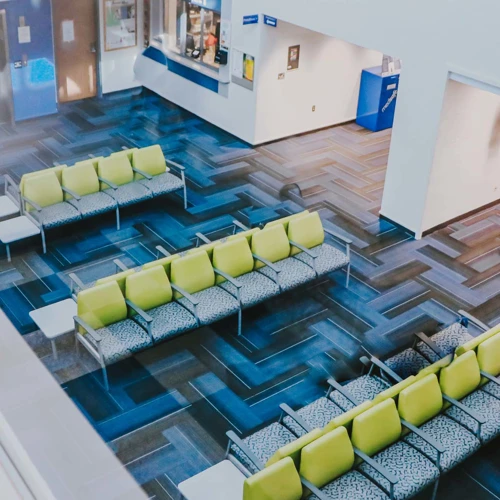 Lobby with lots of chairs