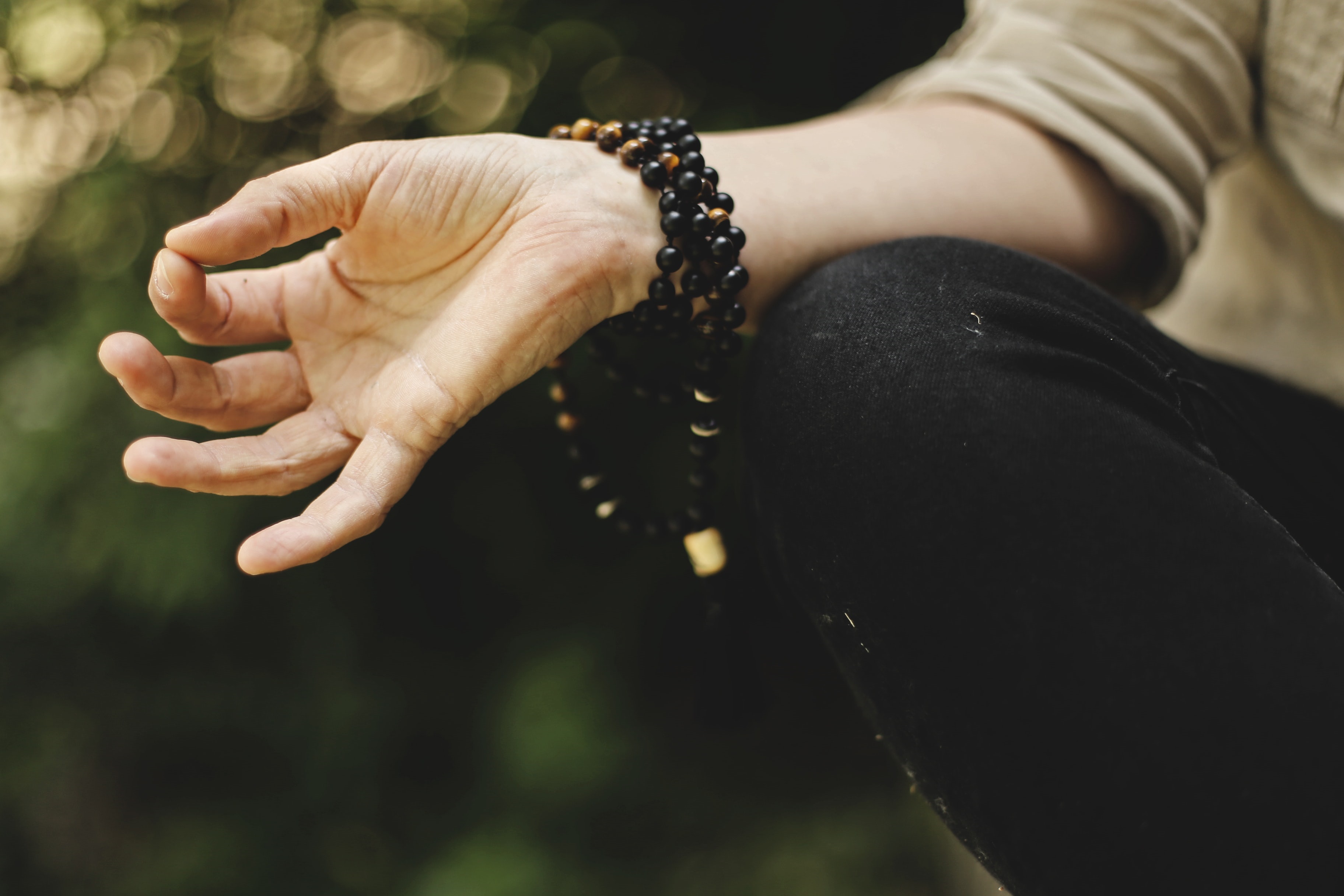 Woman meditating in nature