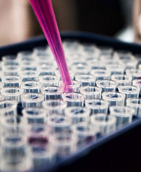 Vials of blood test in lab